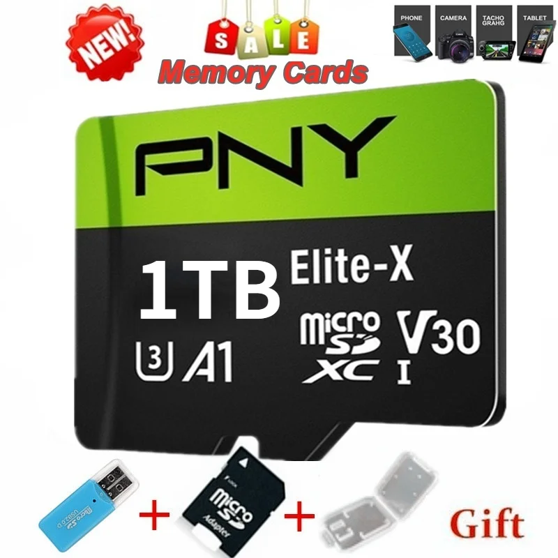 

2022 new PNY high speed 1TB 512GB 256GB USB drive Micro SD Micro SDHC Micro SD SDHC card 10 UHS-1 TF memory card + card reader
