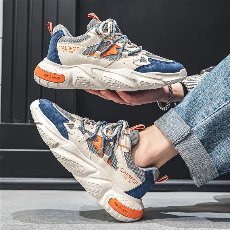 Мужские дышащие кроссовки повседневная спортивная обувь на платформе для бега и