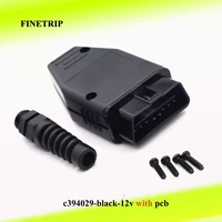 finetrip 1set high quality universal 16pin obdii obd2 j1962 connector male adapter car obd shell plug housing sr screw