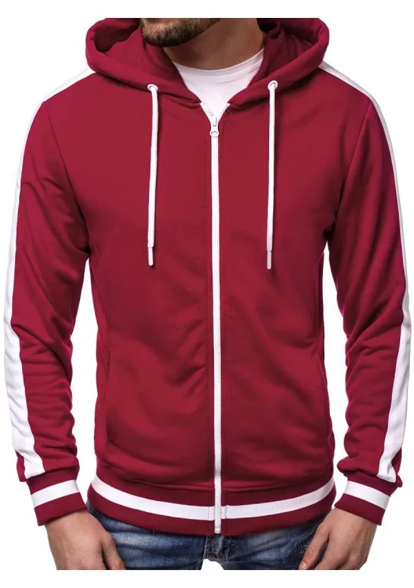 

European size Men slim Hoodie Jackets Spring 2023 New Casual Zipper Hooded Sweatshirt Coat Men's Sportswear blue red M-3XL