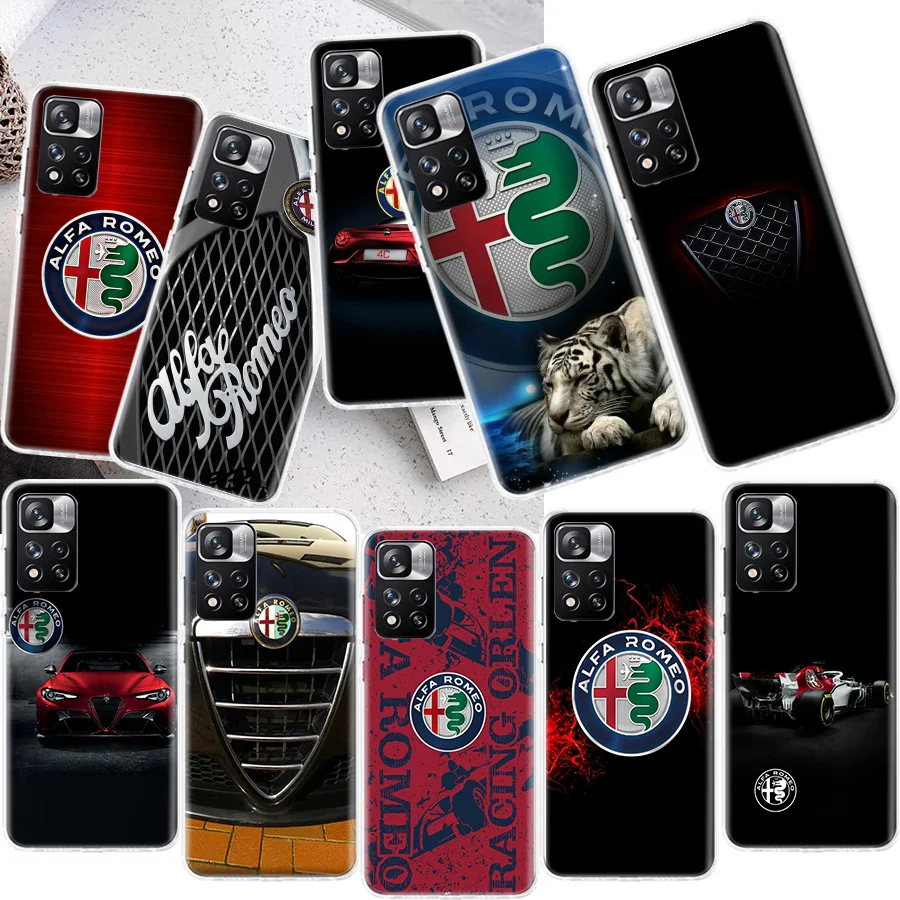 

Car Alfa Romeo Italy Phone Case For Xiaomi Redmi Note 11 11S 11T 5G 11E 10S 10 Pro Max 9S 9T 9 8T 8 7 6 5 4 4X Coque