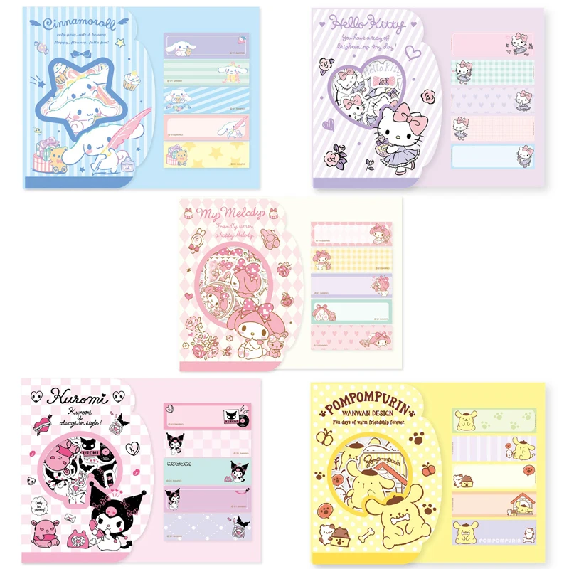 

Kawaii Kuromi My Melody Cinnamoroll Милая наклейка пакет Примечание комбинация мультфильмов ручная книга DIY материал блокнот девочка сердце подарок
