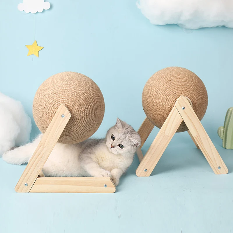 

Игрушка для кошек, Когтеточка из сизаля, веревка, мячик, игрушка, котенок, Когтеточка, доска для мяча, шлифовальные лапы, игрушки, кошачья Ког...