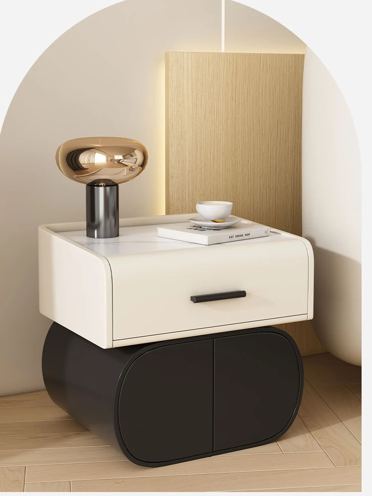 

Современный роскошный прикроватный шкаф, современный дизайн в стиле интернет-знаменитостей, круглый корпус из массива дерева, простая возд...