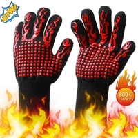one piece bbq gloves high temperature resistance oven mitts 500 800 degrees fireproof barbecue heat insulation microwave gloves
