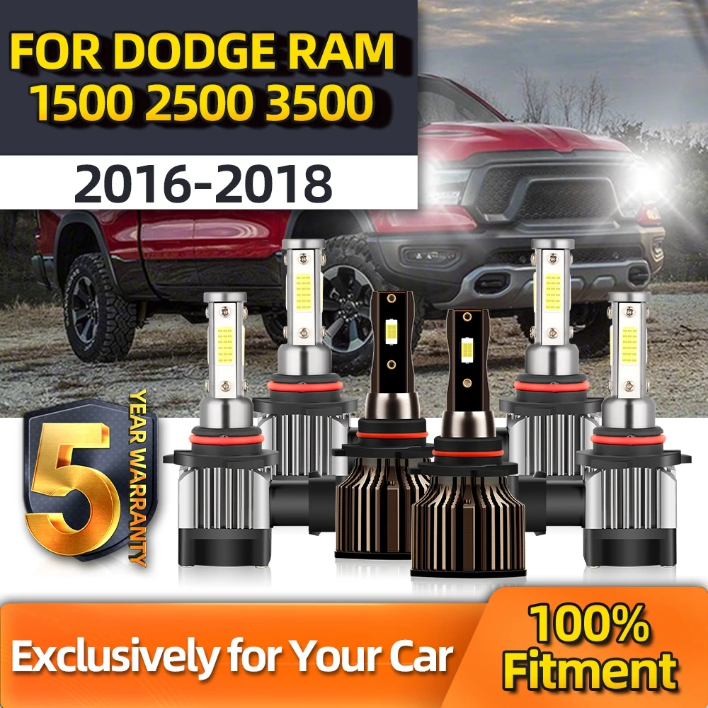 

LED 9005 HB3 9145 Projector Head Light High Low Combo Fog Lamp For DODGE RAM 1500 2500 3500 2016 2017 2018