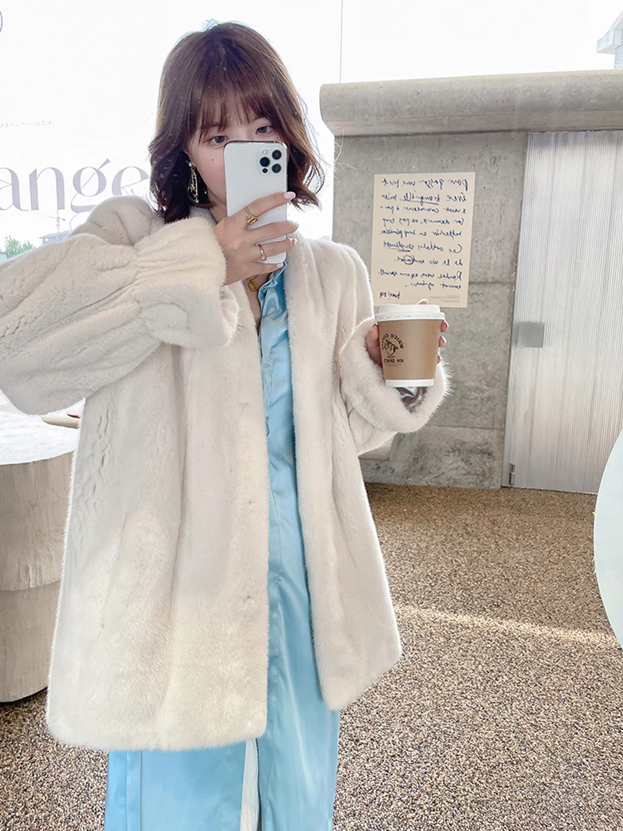 Новинка 2024 женские шубы HDHOHR из натурального меха норки верхняя одежда парка с