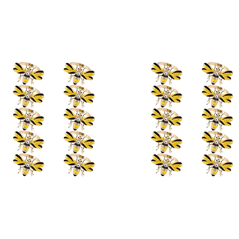 

Набор из 20 пряжек для салфеток в виде пчелы, кольцо для салфеток, металлическая пряжка в виде насекомых с бриллиантами