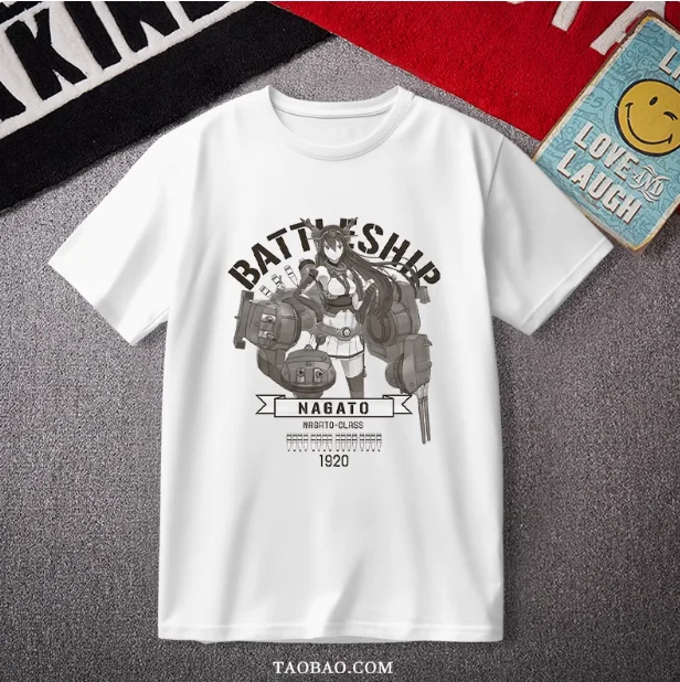 Аниме Kancolle IJN Nagato футболка с короткими рукавами летний карнавальный костюм