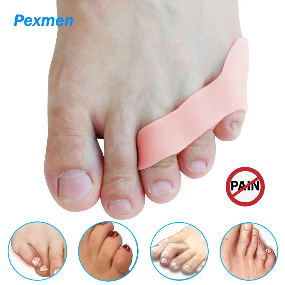 

Pexmen 2/4/10Pcs Pinky Toe Separator Little Toe Spacer for Overlapping and Hammer Toe Tailor’s Pain Relief Bunion Corrector