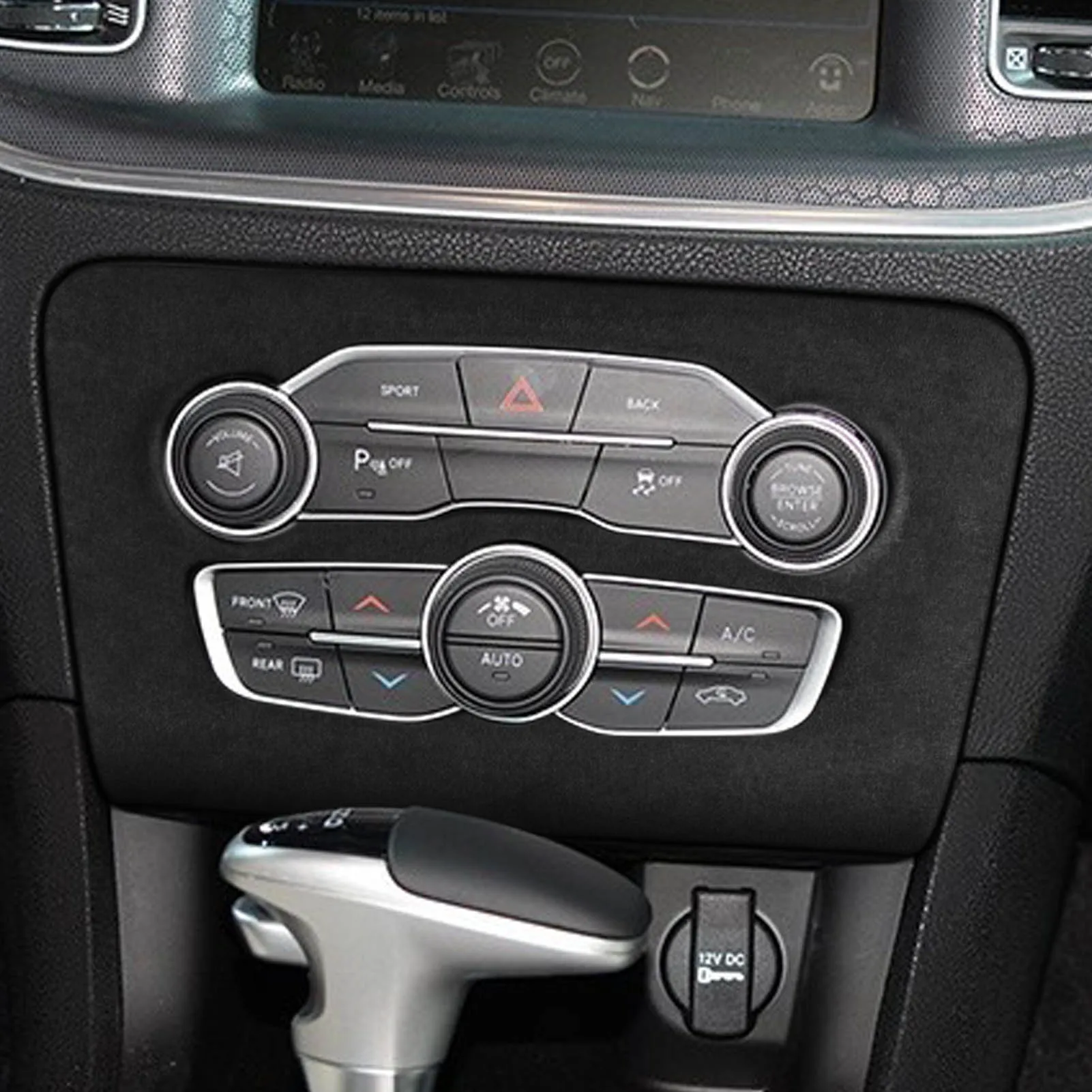 Для Dodge Charger 2016-2021 красная замшевая центральная консоль кондиционера панель