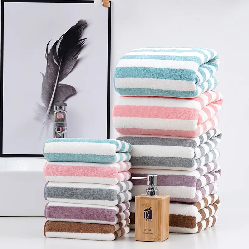 

Coral Fleece Bathroom Towel Set 35x75cm And 70x140cm Luxury Quick Drying Microfiber Hair Towels Soft Absorbent Beach Bath Towel