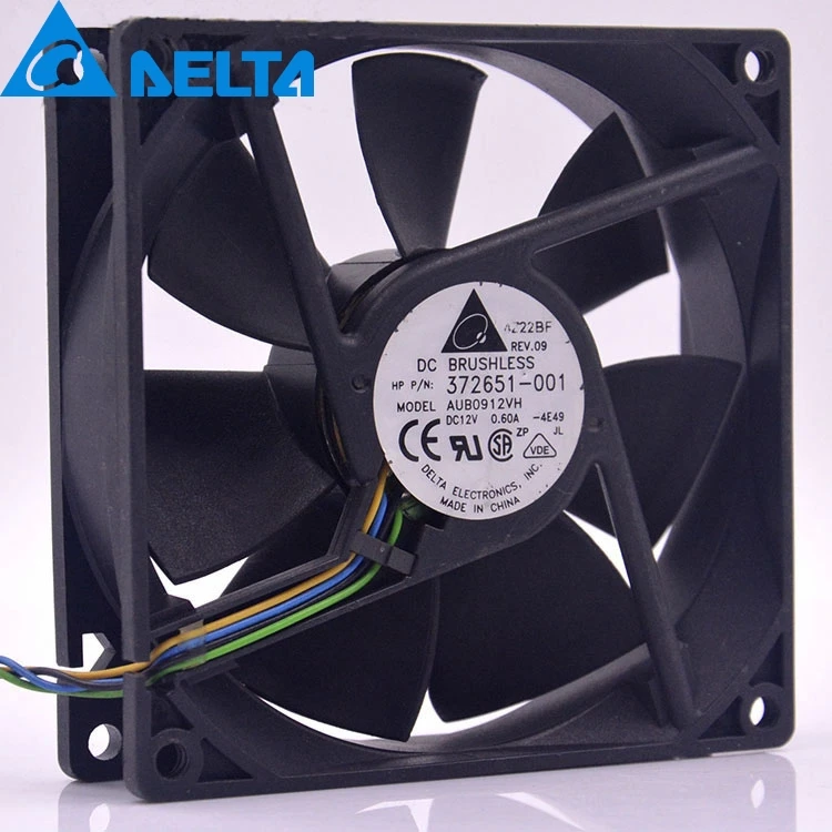 AFB0912VH = AUB0912VH 9cm 90mm 90*90*25MM 9225 DC 12V 0.60A 4-контактный Мандариновый охлаждающий