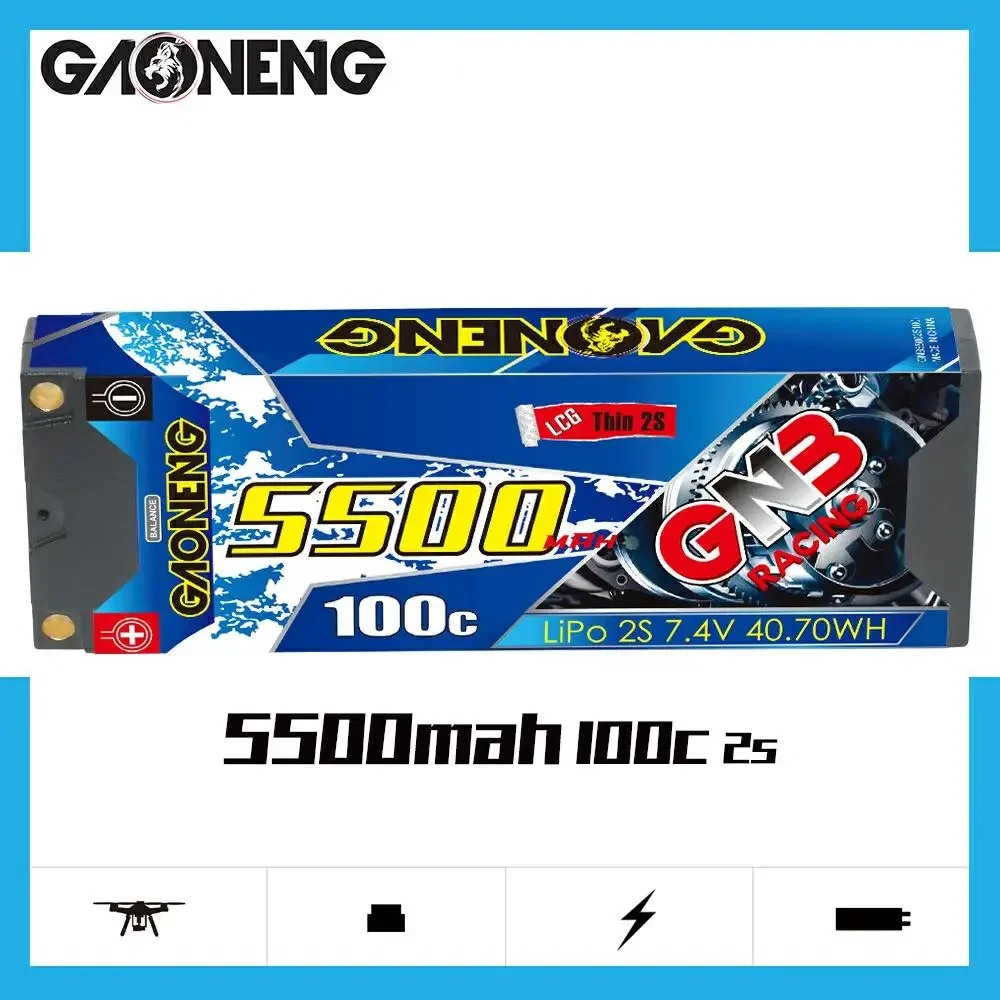 Gaoneng GNB 2S 7.4V 5500mAh 100C Hardcase Lipo 5mm EC5