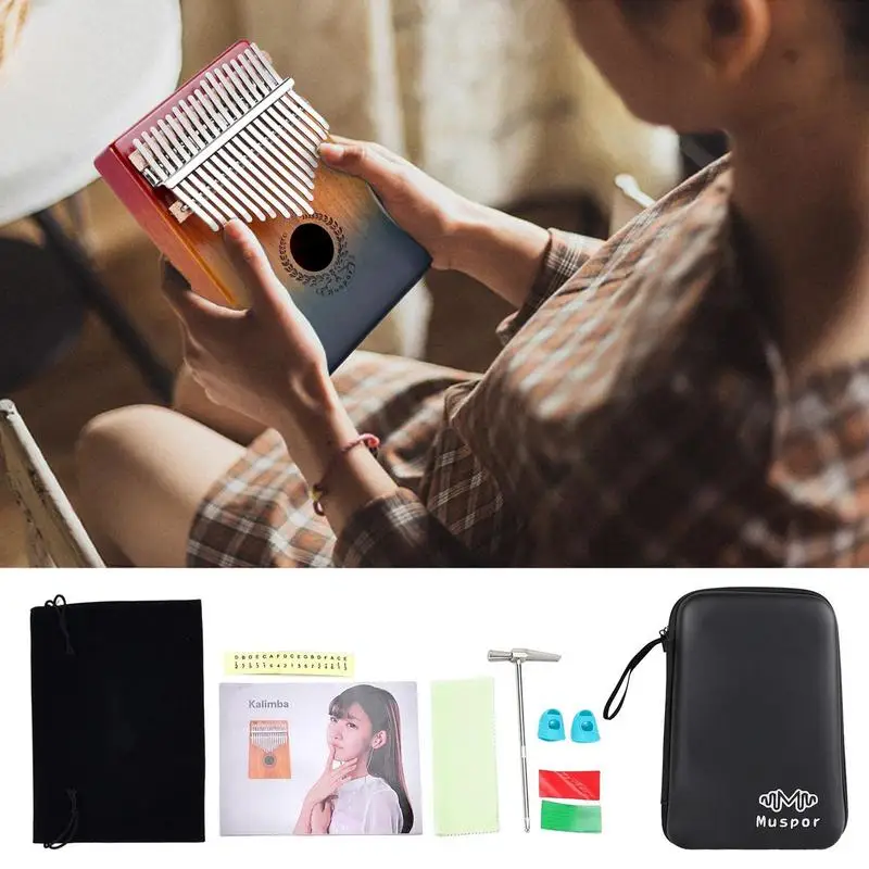 

Пальчиковое фортепиано с градиентом цвета красное дерево 17 клавиш Фортепиано включает мелодия и обучение для начинающих