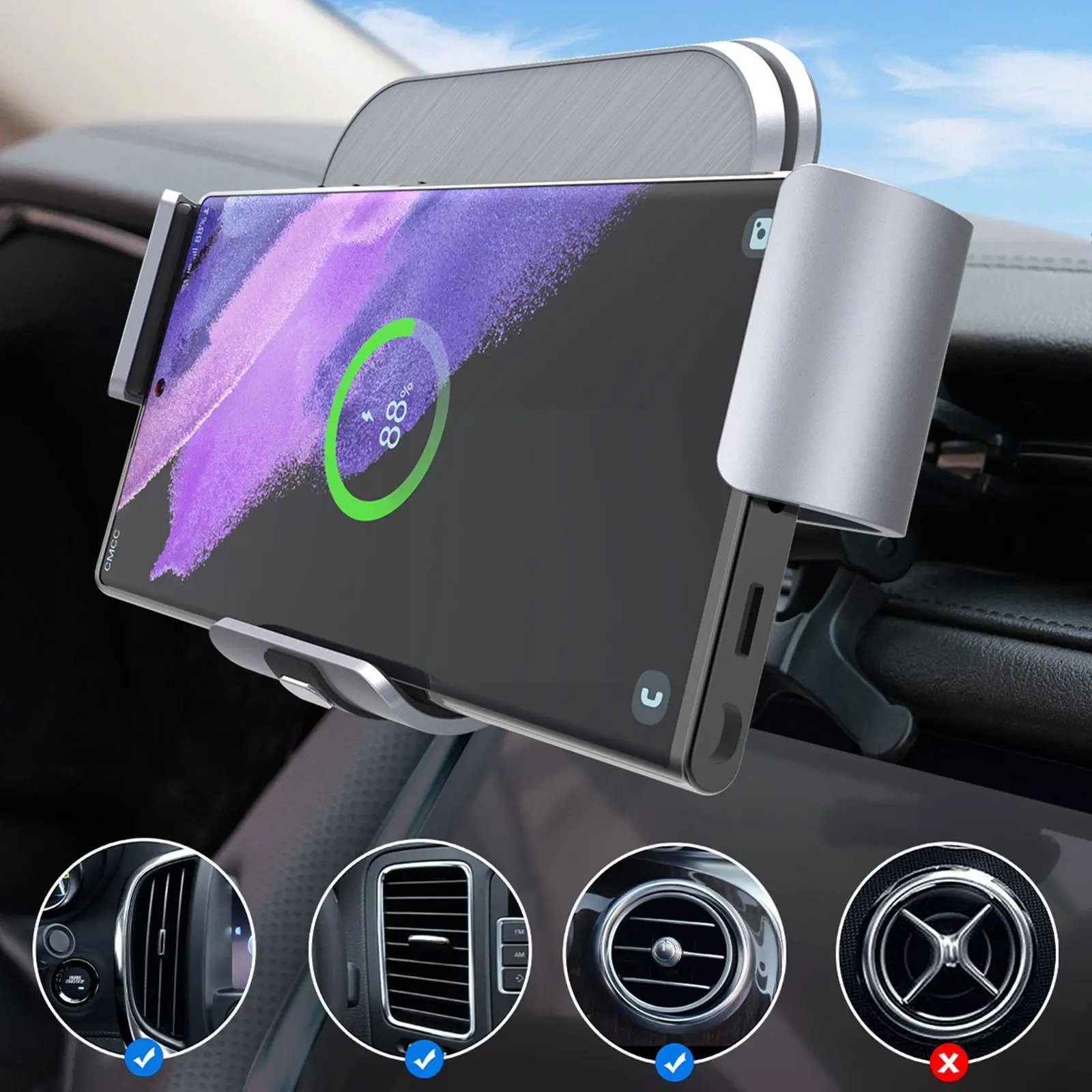 

Автомобильный держатель для телефона Galaxy Z Fold 4 3 2 1, с двойной катушкой, беспроводное зарядное устройство для Samsung, для Galaxy Z, Складной быстрое зарядное устройство для телефона T3X3