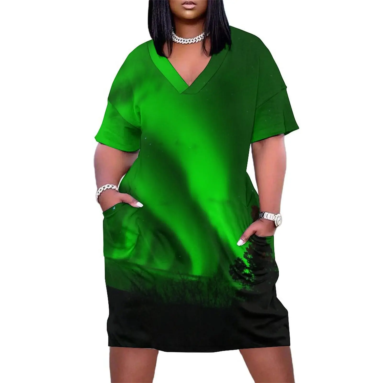 Aurora borealis свободное платье с карманами платья для выпускного вечера элегантные