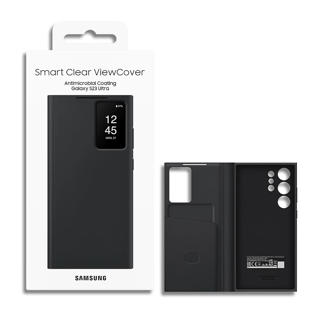 Фото Оригинальный чехол-кошелек Smart View для Samsung Galaxy S23 Ultra, чехол-флип S-View, высококачественный кожаный чехол SM-S918B №5