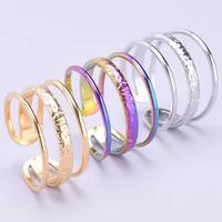 open rings for women men accessories stainless steel ring fashion jewelry titanium ring three layer bague femme acier inoxydable