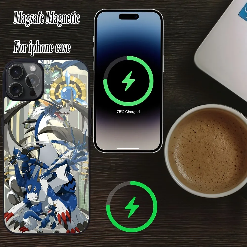 Чехол для телефона с аниме Digimon Adventure iPhone Magesafe Magnetic 15 Pro11 Mini 12 13 14 Max Plus Shell