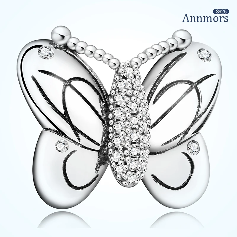 

Silver Plated Big Butterfly Charms Fit Original Bracelet Charm Animal 3D Brand Woman Make Birthday Charms Beads