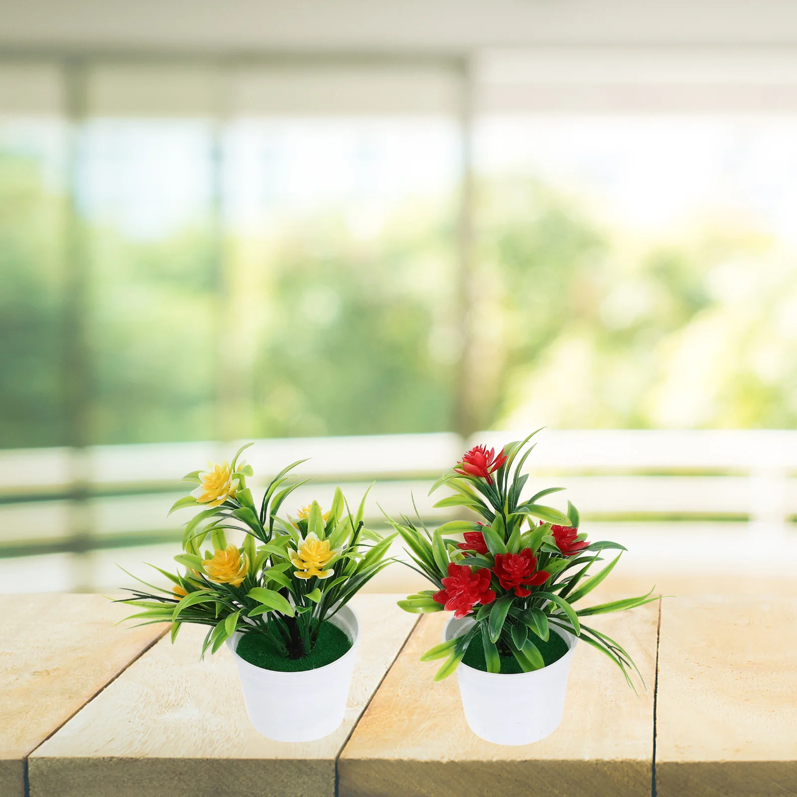 

4pcs Artificial Potted Plant Ornaments Bonsai Plant Figurines Plants Decorations Table Potted Plant Models