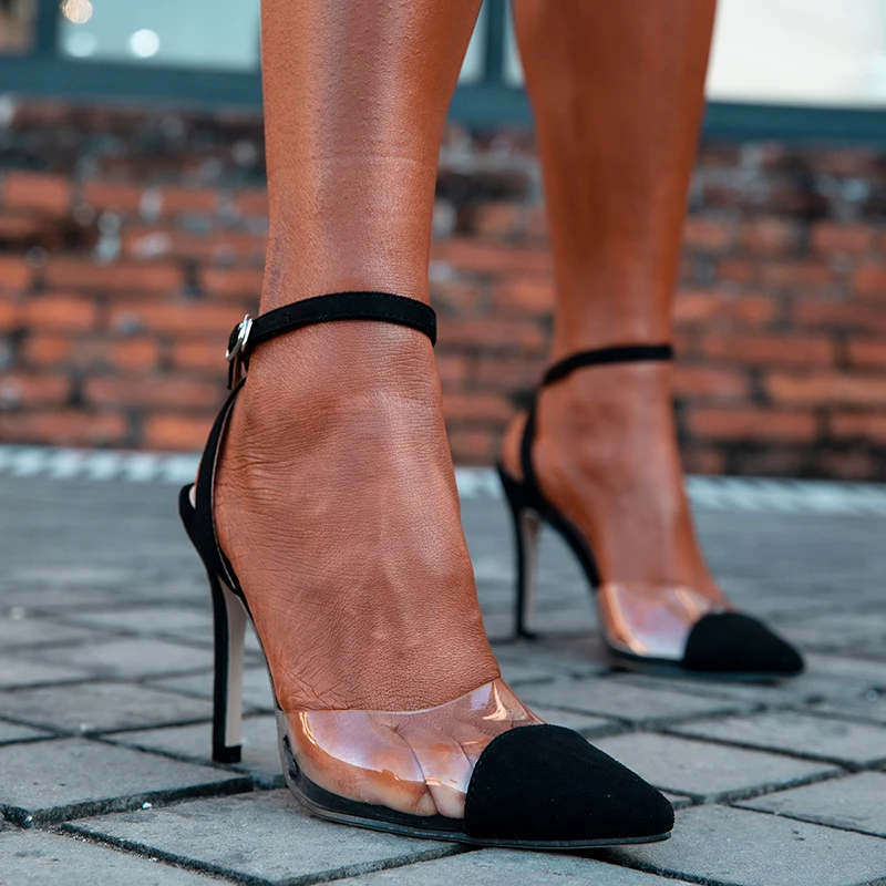 

Женские туфли-лодочки из ПВХ, с острым носком, Размеры 35-41