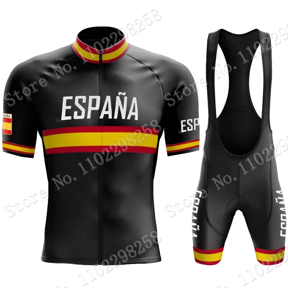 2023 Espana National Team Cycling Jersey Set Short Sleeve Mens Spanish Clothing Road Bike Shirts Suit Shorts MTB Maillot Ropa