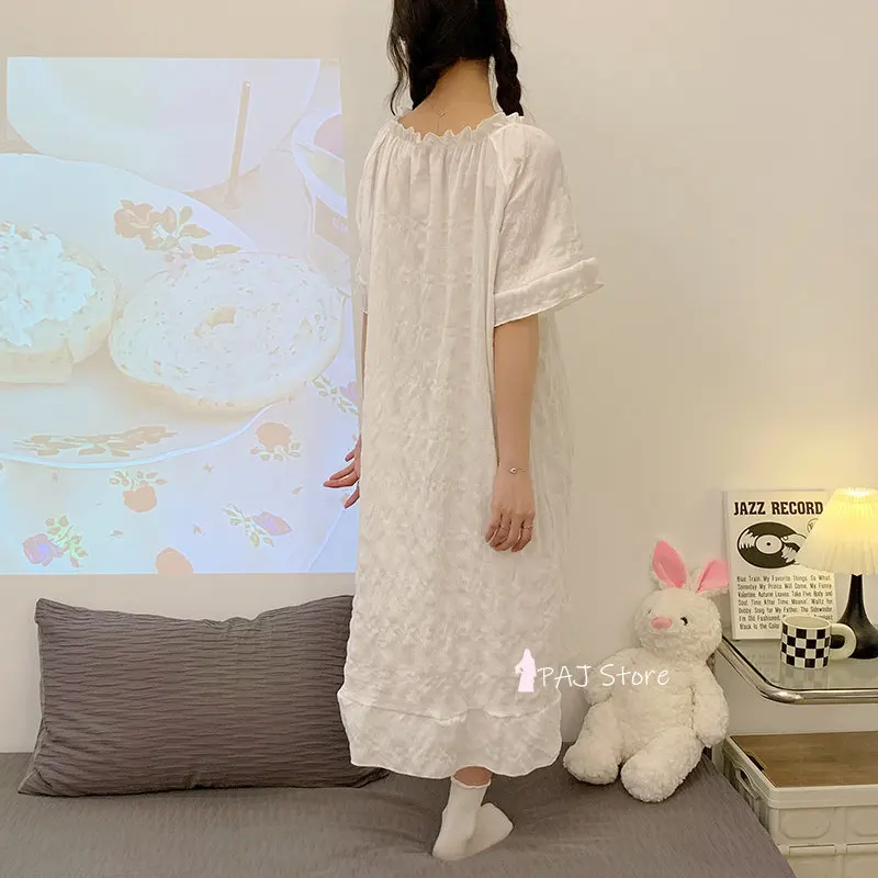 Women's Summer Nightgown Large Size Sleepwear Women Cotton Nightwear Nightgown Sexy Sleeveless Short Nightdress Dress M-6XL