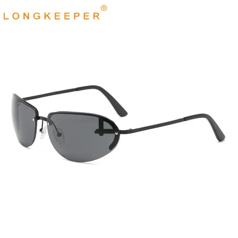 

Long Keeper Classic Rimless Oval Male Sunglasses Men Women Vintage Sun Glasses Shades Goggles Fashion Uv400 Eyewear Outdoor