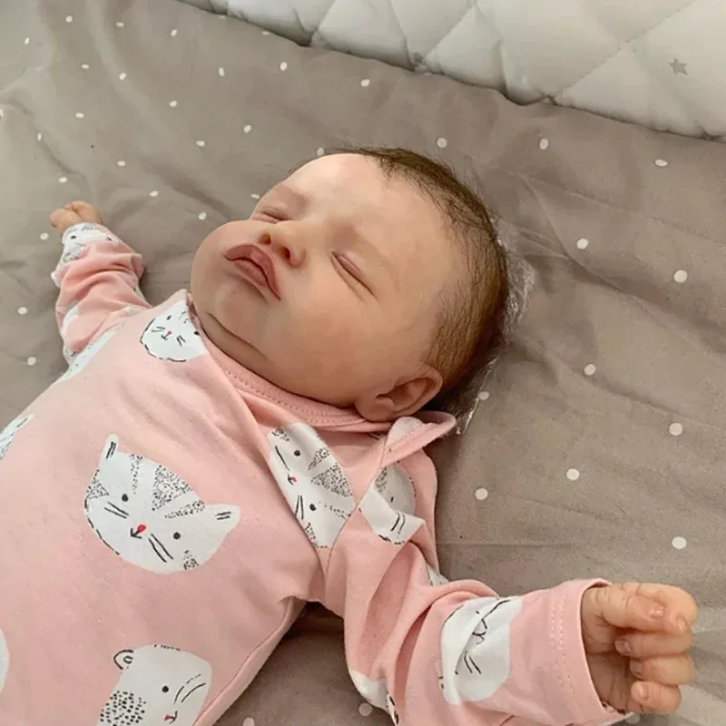 18inch Reborn Baby Doll Sleeping Girl Rosalie Real Looking Dolls 3D Skin with Visible Veins Muñecas Bebes