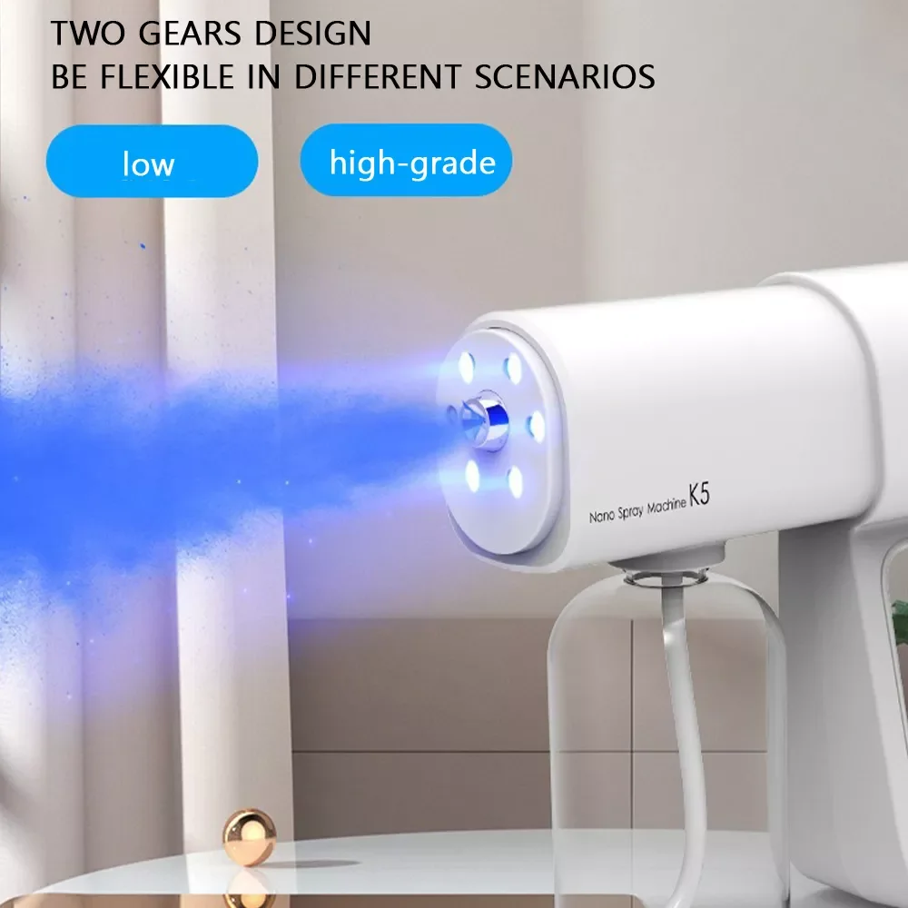 

K5pro 380ML Electric Sprayer Steam Wireless Fogging Disinfection Sprayer Gun Nano Spray Blue Light Atomization Sanitizer Machine