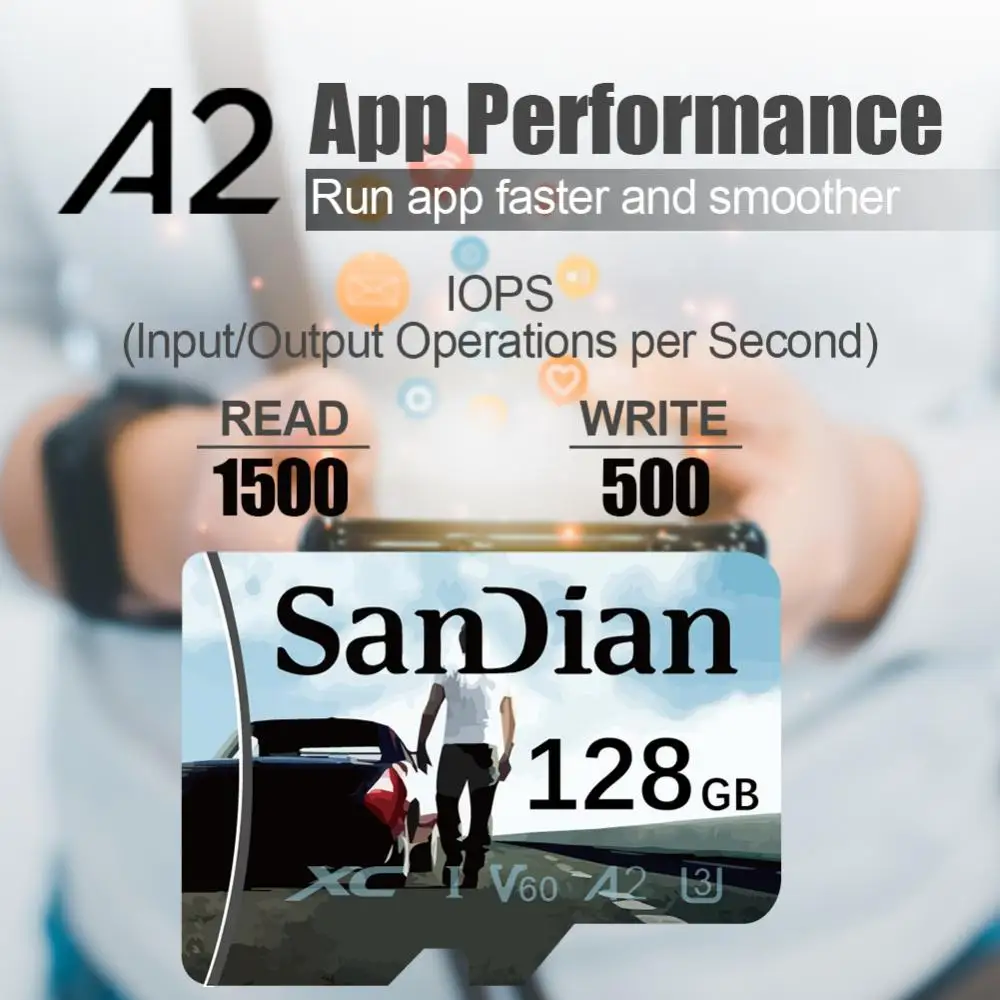 Флэш-карта памяти V30 128 ГБ Micro TF/SD класс 10