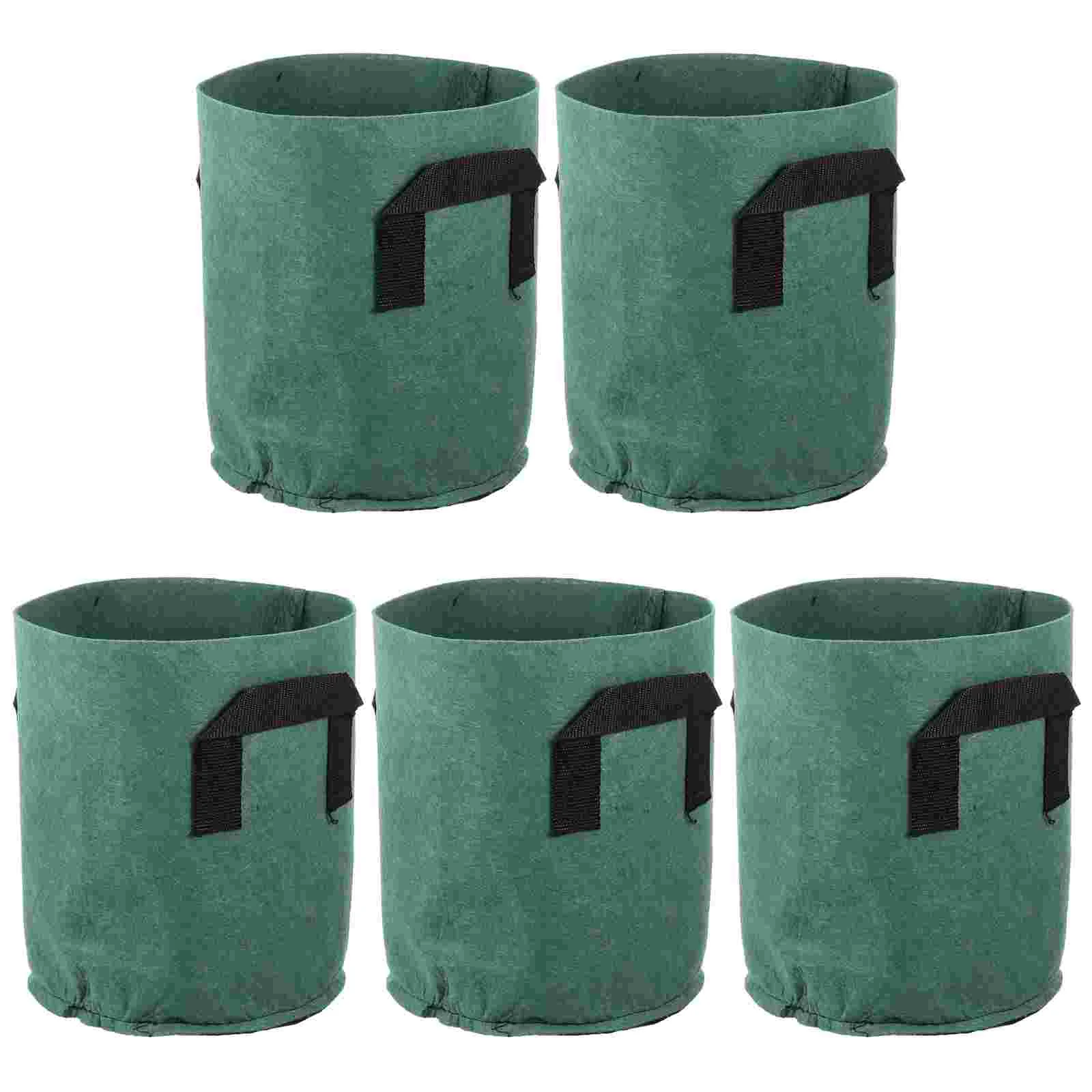 

5 Pcs Raised Planting Bed Round Planter Garden Bags Greengro Grow Bag Earth Tones Fabric Grow Pots Nursery Bag