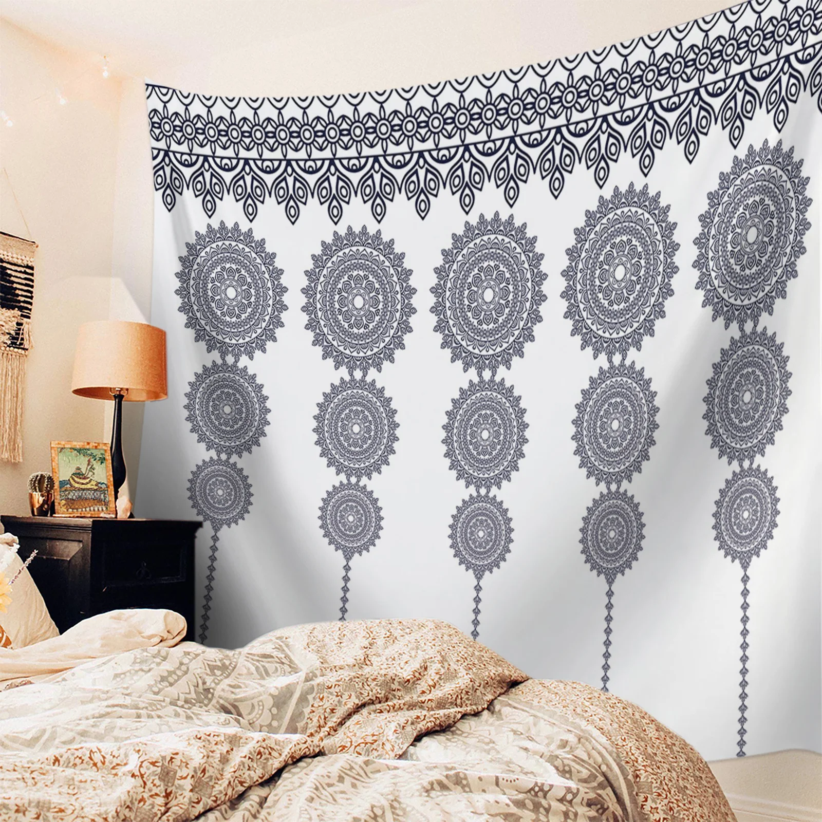 Гобелен в богемном стиле с узором мандалы хиппи тканевый Настенный декор для