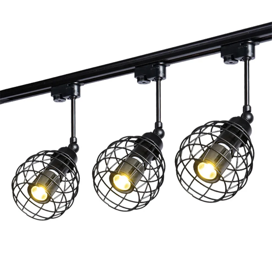 

25W 35W Vintage E27 Track Light Loft Industrial LED Track Spotlight Rail Light Track Lamp For Barn Door Clothes Store Shop Decor