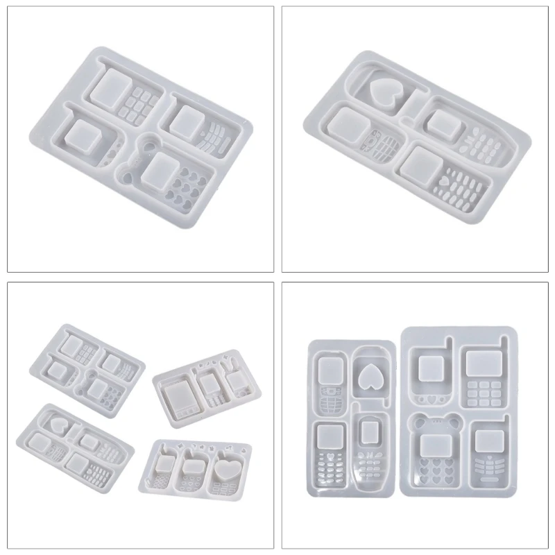 

517F Shiny Homemade Silicone Decorations Molds Little Bear Phone Keychain Mold DIY Pendant Jewelry Epoxy Resin Crafting Molds