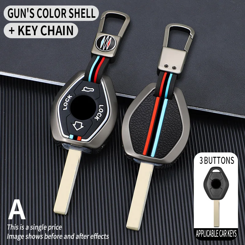 

Чехол из цинкового сплава + силиконовый чехол для ключей от автомобиля для BMW 3 5 7 серии X5 E53 X3 F83 E46 E39 E38 E60 E63 E61 E64 330i Z3 Z4 E85 E86 M5