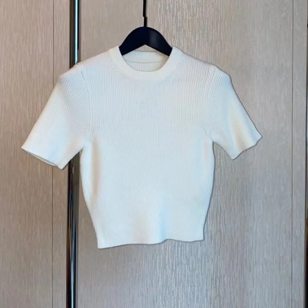 

2023 Early Autumn New Fashion Temperament Wool Short-sleeved Sweater