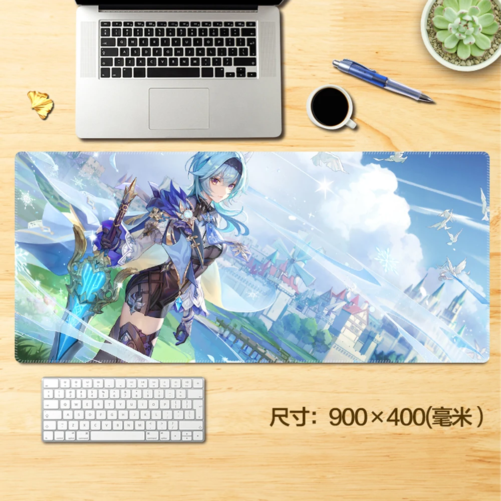 

Genshin Impact Eula Keyboard Pads Game Player Desktop Decoration Anime Print Non-Slip Mousepad Otaku Esports Boys Tablecloth