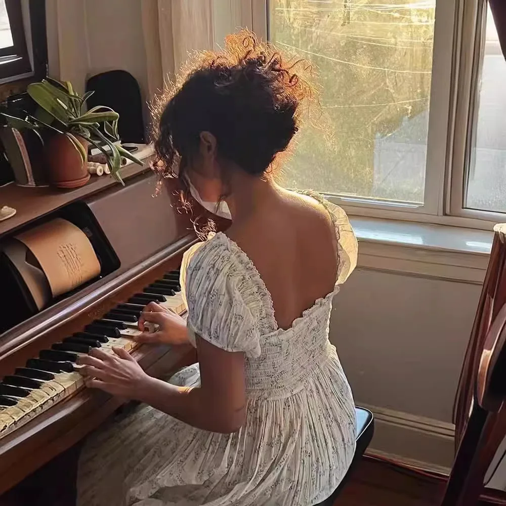 Свежая синяя колокольчик · французское романтическое роскошное платье с