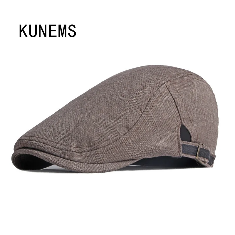 

KUNEMS Fashion Simple Berets Retro Newsboy Hats for Men Casual Wild Flat Cap Plaid Dad Hat Gorras Hombre Unisex