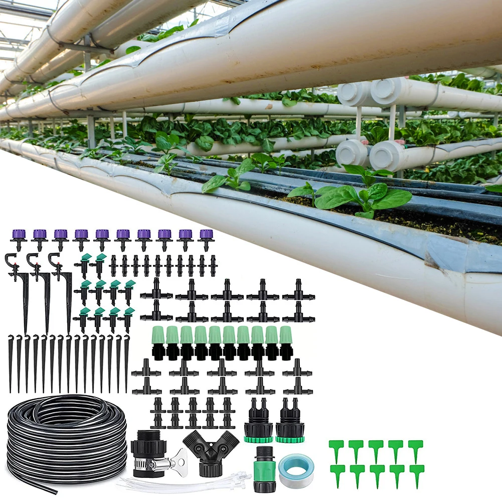 

153pcs/set Automatic Drip Watering Kits Water-saving 30m Garden Hose Micro Drip Watering Kits Practical Irrigation Equipment