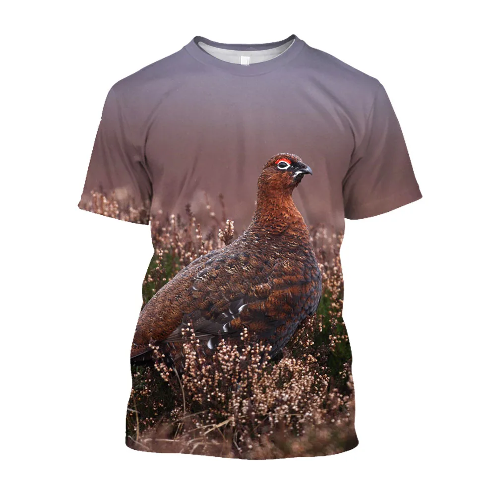 

Jumeast 3D Grouse Bird Printed T-shirts Hunting Camouflage Graphic T Shirt For Men Streetwear Oversize Tops Aesthetic T-shirty