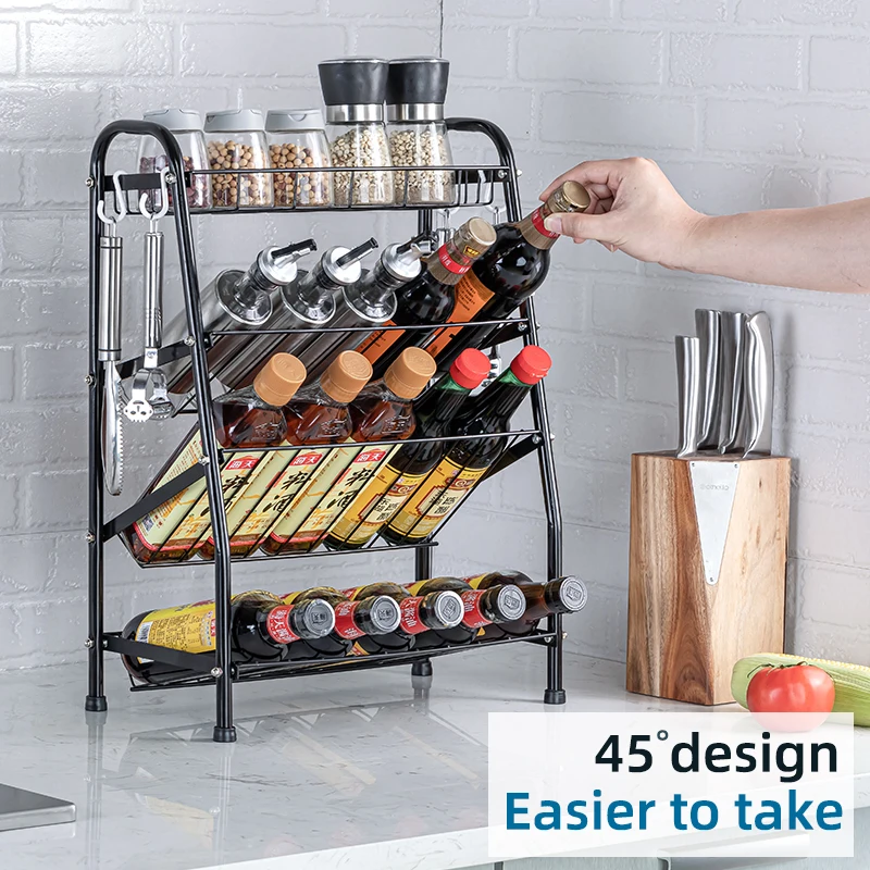 Kitchen Storage Rack Seasoning Storage Shelf  Seasoning Storage Rack spice rack organizer spice jars set with rack