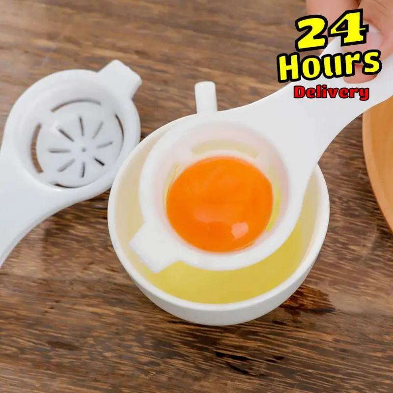 

1PC White Food Grade Egg Separator Protein Separation Protein Egg Yolk Protein Separator Screening Gadgets For Boiled Eggs