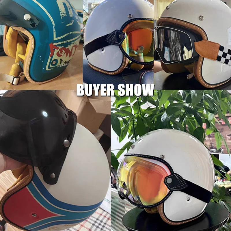 Мотоциклетный шлем Чоппер ретро Casco винтажный с открытым лицом для старой школы