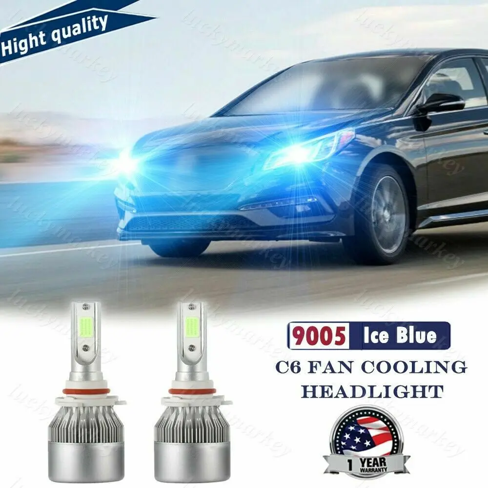 

New 36W 9005/HB3 8000K COB Upgrade LED Headlight Bulbs For Hyundai Sonata 15-19
