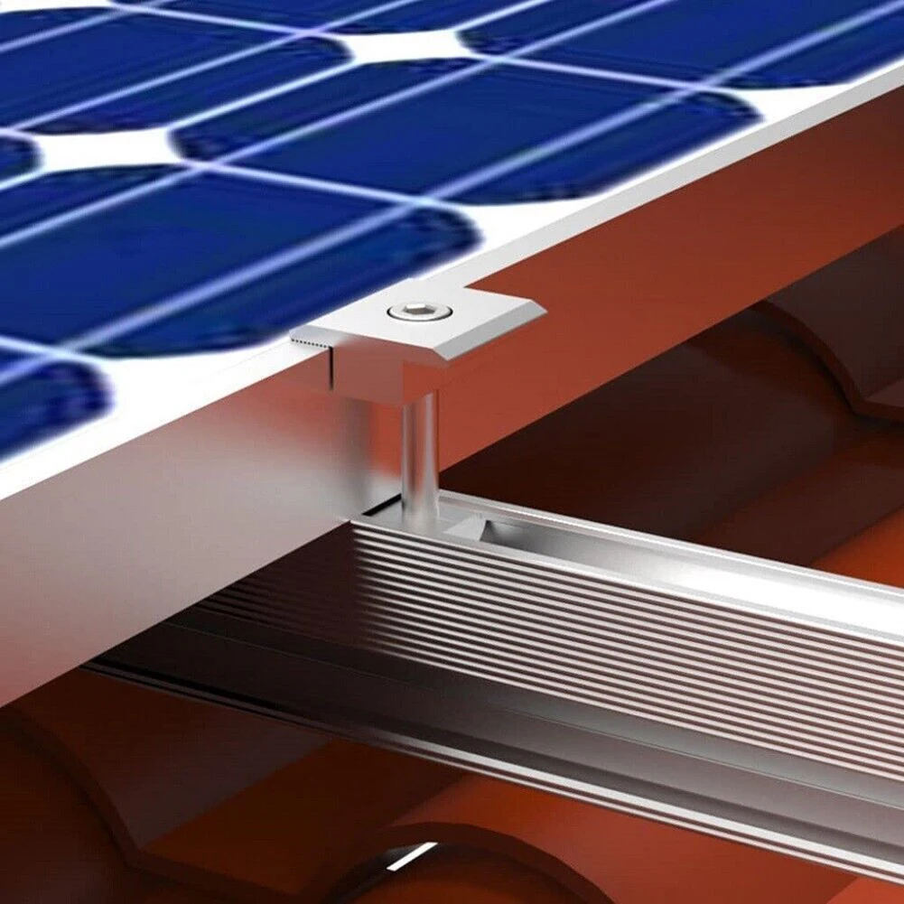 

2/4 Set 30/35mm Solar Panel Photovoltaic Bracket Mounting Rail Kit PV Middle Clamp End Clamp Aluminium Profile Solar Module