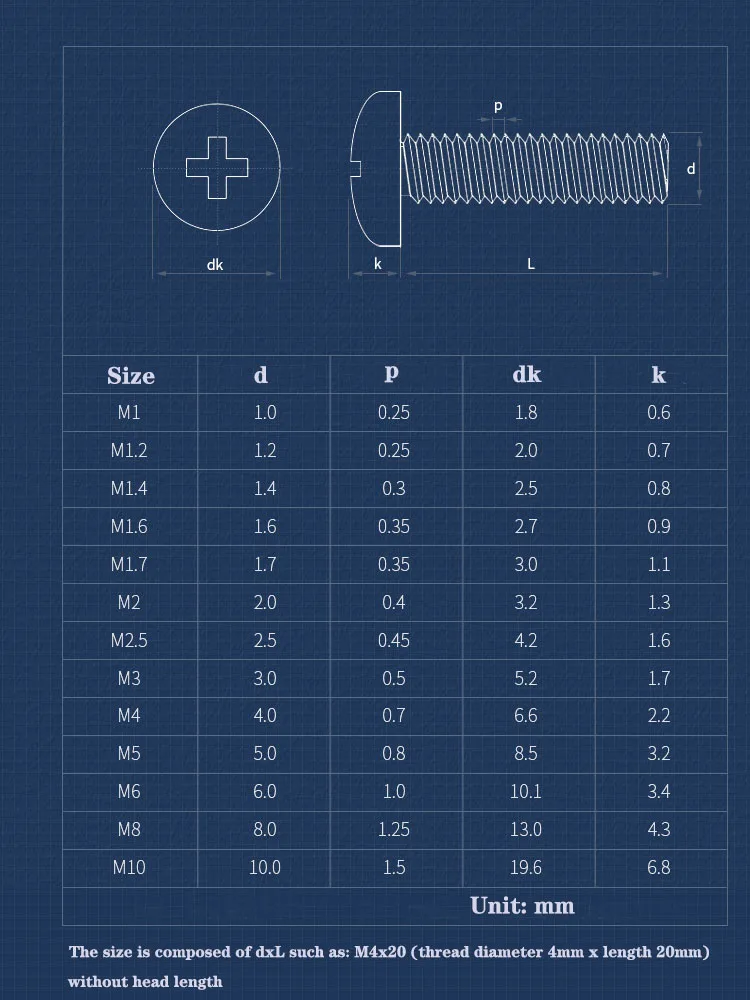 5-200 шт. M2 M2.5 M3 M4 M5 M6 Латунный винт с круглой головкой и крестообразным шлицем